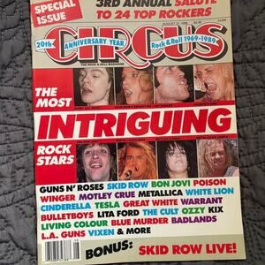 Circus Magazine August 31 1989 20th Anniversary Guns N’ Roses Metallica Skid Row